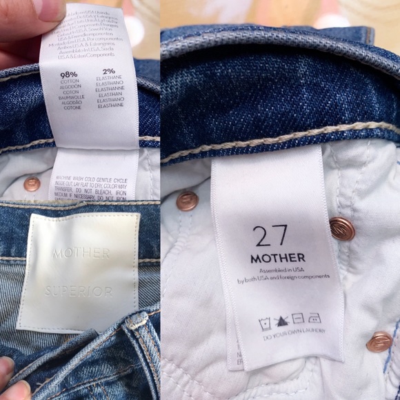 Mother Superior The Tomcat Jeans Pray for Hidden Gems Denim Straight Distressed - Picture 12 of 17